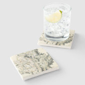 Dessous-de-verre En Pierre Corail d'aquarelle antique (Côté)