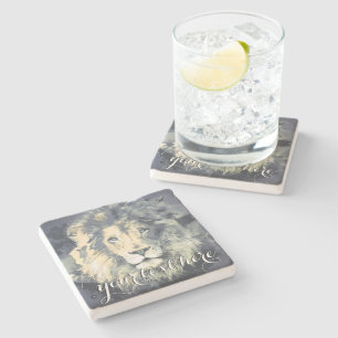 Dessous-de-verre En Pierre COSMIC LION KING   Dessous de verre de pierre pers