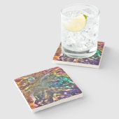 Dessous-de-verre En Pierre Cosmos Coloré (Côté)
