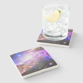 Dessous-de-verre En Pierre Cosmos colorés (Côté)