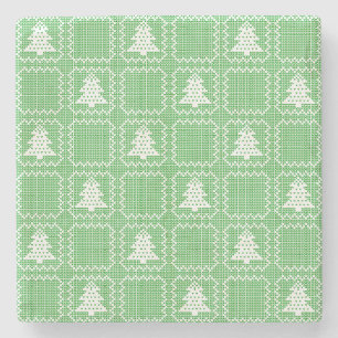 Dessous-de-verre En Pierre Cosy sapin de Noël affreux pull à damiers motif