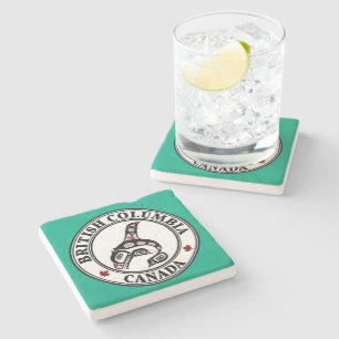 Dessous-de-verre En Pierre Côte du Pacifique Nord-Ouest Haida Art Killer Whal