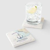 Dessous-de-verre En Pierre 🌊 Côte Floride Nom du bateau Welcome Aboard (Côté)