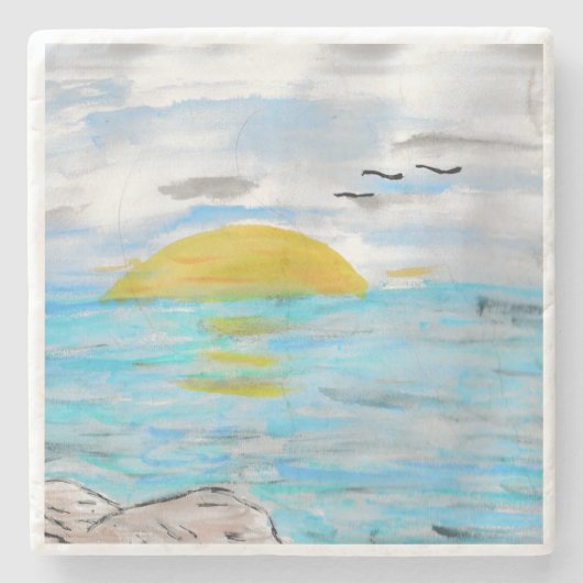 Dessous-de-verre En Pierre Coucher de soleil (Devant)