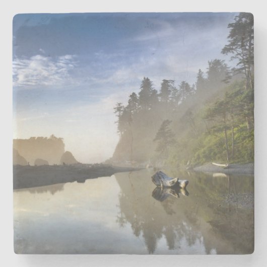 Dessous-de-verre En Pierre Coucher de soleil à Ruby Beach, parc national Olym (Devant)