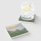 Dessous-de-verre En Pierre Coucher de soleil de Kauai (Côté)