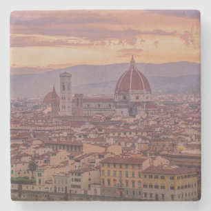 Dessous-de-verre En Pierre Coucher de soleil sur Florence, Italie