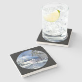 Dessous-de-verre En Pierre Coucher de soleil sur l'eau en hiver (Côté)