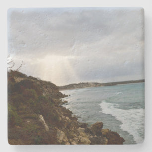 Dessous-de-verre En Pierre Coucher De Soleil Sur L'Océan,