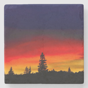 Dessous-de-verre En Pierre Coucher du soleil de Yellowstone