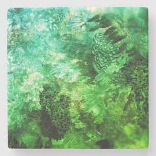 Dessous-de-verre En Pierre Couches de cristaux verts