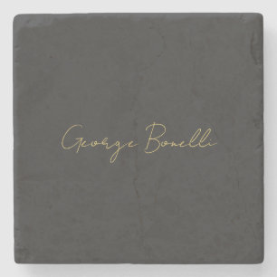 Dessous-de-verre En Pierre Couleur or gris classique Personnaliser personnell