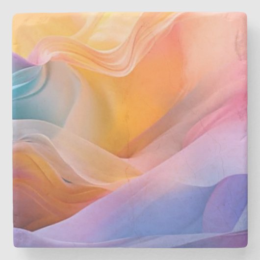 Dessous-de-verre En Pierre Couleurs Abstraites (Devant)