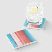 Dessous-de-verre En Pierre Couleurs caribéennes - abstrait (Côté)