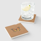 Dessous-de-verre En Pierre Couleurs de papillon de monarque (Côté)