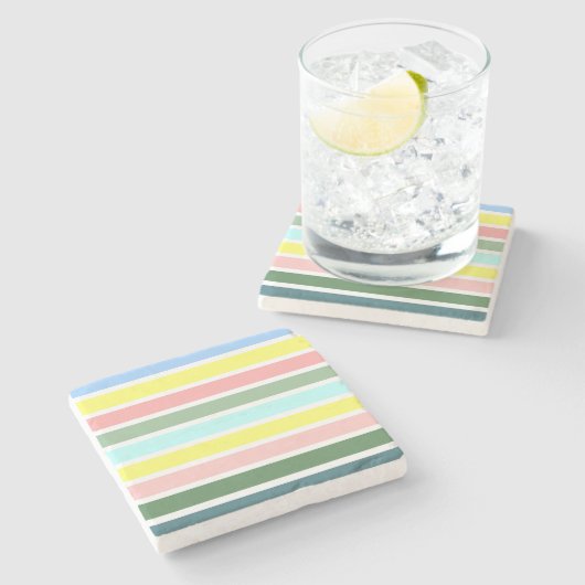 Dessous-de-verre En Pierre Couleurs des Bermudes (Côté)