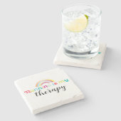 Dessous-de-verre En Pierre "Courir est ma..." Dessous de verre en pierre pers (Côté)