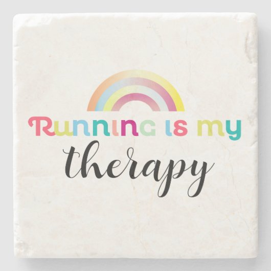 Dessous-de-verre En Pierre "Courir est ma..." Dessous de verre en pierre pers (Devant)