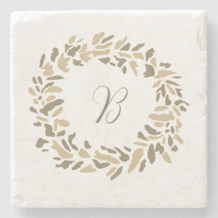 Dessous-de-verre En Pierre Couronne de monogramme Peinture personnalisée Pein