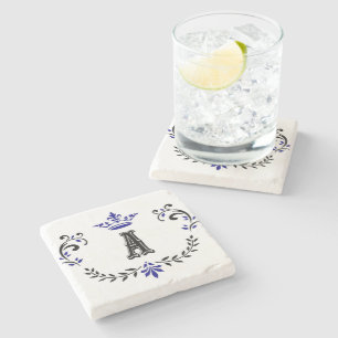 Dessous-de-verre En Pierre Couronne Wreath A Monogramme