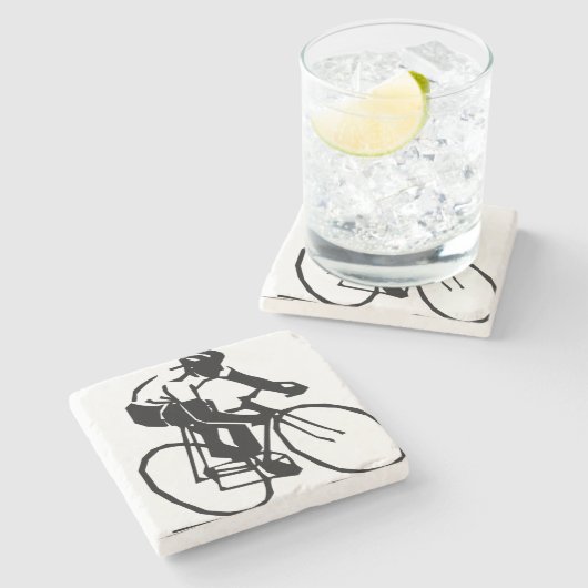 Dessous-de-verre En Pierre Course à vélo (Côté)