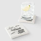 Dessous-de-verre En Pierre Course vintage (Côté)