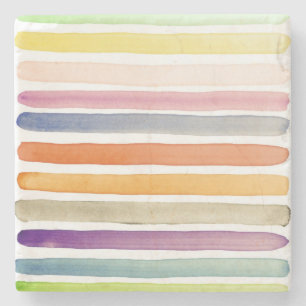 Dessous-de-verre En Pierre Courses peintes à la main de brosse d'aquarelle,