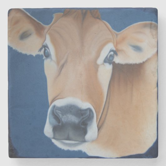 Dessous-de-verre En Pierre "Cow de Caroline (Devant)