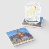 Dessous-de-verre En Pierre Cowboy monté (Côté)