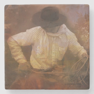 Dessous-de-verre En Pierre Cowboys - bottes, chevaux sauvages et couchers du