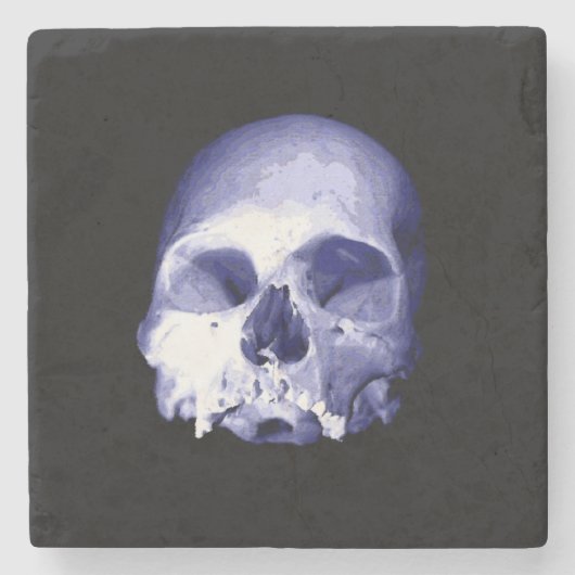 Dessous-de-verre En Pierre Crâne bleu (Devant)