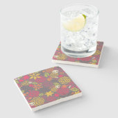 Dessous-de-verre En Pierre Crânes et fleurs (Côté)