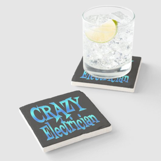 Dessous-de-verre En Pierre Crazy Electricien (Côté)
