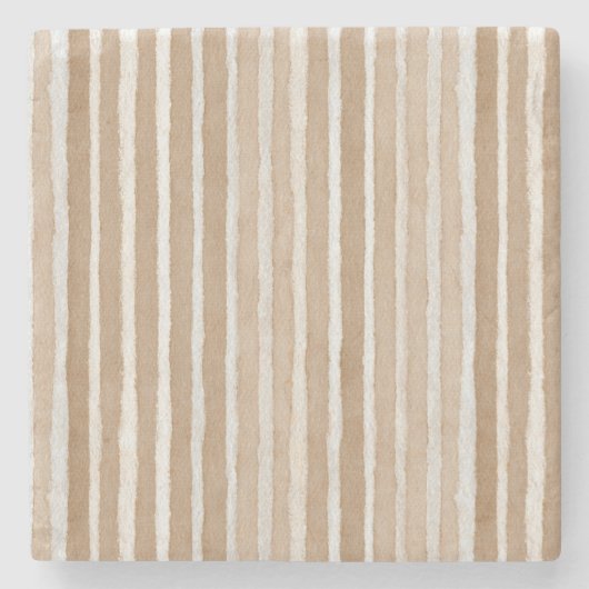 Dessous-de-verre En Pierre Cream & Brown Hearts Valentine's Day (Devant)