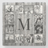 Dessous-de-verre En Pierre Create Your Custom Photo Collage Rustic Farmhouse (Devant)