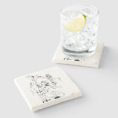 Dessous-de-verre En Pierre Créatures en bois d'insigne (Côté)