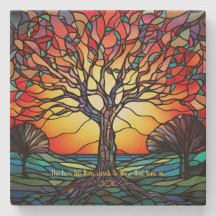 Dessous-de-verre En Pierre Créez votre propre arbre au coucher du soleil en v