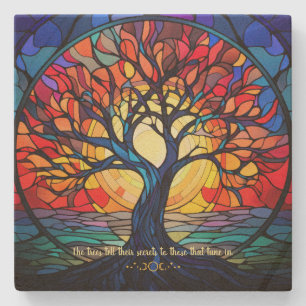 Dessous-de-verre En Pierre Créez votre propre arbre de lever de soleil panora