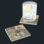 Dessous-de-verre En Pierre Créez votre propre collage photo de famille monogr<br><div class="desc">Joli dessous de verre de saké. Créez votre propre dessous de verre de photo collage en pierre de famille. Vous pouvez ajouter vos 4 photos et votre nom de famille.</div>