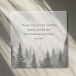 Dessous-de-verre En Pierre Créez votre propre devis<br><div class="desc">Créez votre propre dessous de verre de devis personnalisé. Caractéristiques typographie de machine à écrire et paysage de forêt brumeuse en noir et blanc</div>