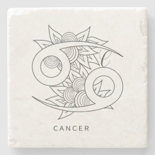 Dessous-de-verre En Pierre Créez votre propre élégant Cancer noir et blanc