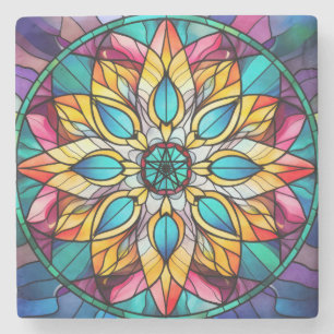 Dessous-de-verre En Pierre Créez Votre Propre Fleur de Mandala en Verre Color