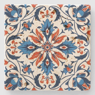 Dessous-de-verre En Pierre Créez Votre Propre Florale Bleue Fougueuse Méditer