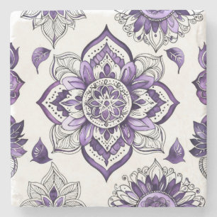 Dessous-de-verre En Pierre Créez Votre Propre Mandala Talavera Violet Lilas