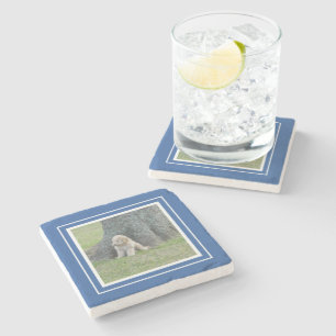 Dessous-de-verre En Pierre Créez votre propre Modèle photo Keepsaké bleu blan