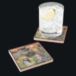 Dessous-de-verre En Pierre Créez votre propre nom de monogramme de collage ph<br><div class="desc">Joli dessous de verre de saké. Créez vos propres dessous de verre de collage photo de famille. Ajoutez vos propres photos et nom de famille et créez un dessous de verre en pierre très personnel et unique.</div>