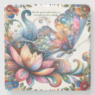 Dessous-de-verre En Pierre Créez votre propre papillon floral coloré