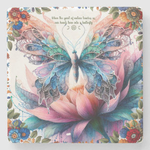 Dessous-de-verre En Pierre Créez votre propre papillon floral fantastique
