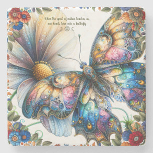 Dessous-de-verre En Pierre Créez votre propre papillon floral magique