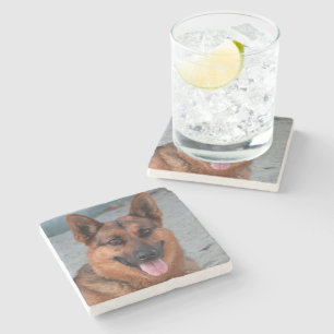 Dessous-de-verre En Pierre Créez votre propre photo de chien personnalisée